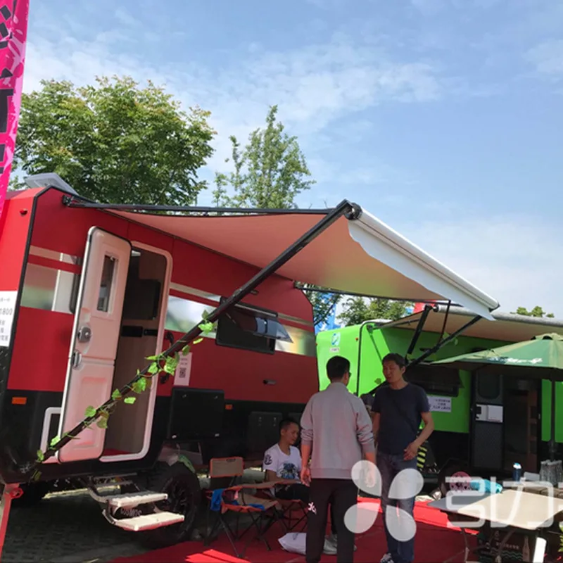 RV awning side electric telescopic car car rain cloth car side tent