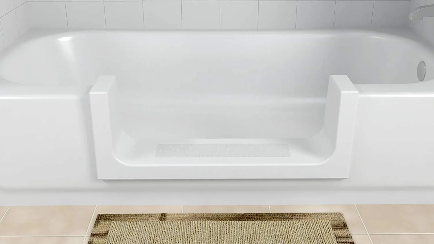 Step Tub Conversion Kit, White, Large | Converts an existing bathtub into a safer step-through entry.