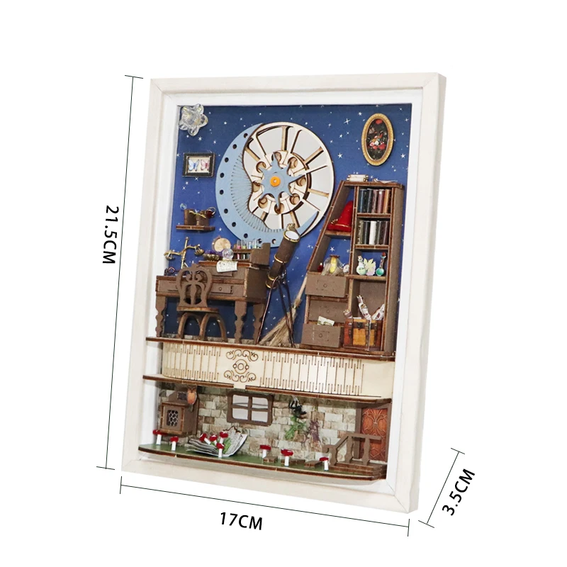 DIY Aspect Astrologie Fotolijsten Poppenhuizen Houten Miniatuur Model Kit 3D Puzzel Met Meubels voor Vrienden Verjaardagscadeau