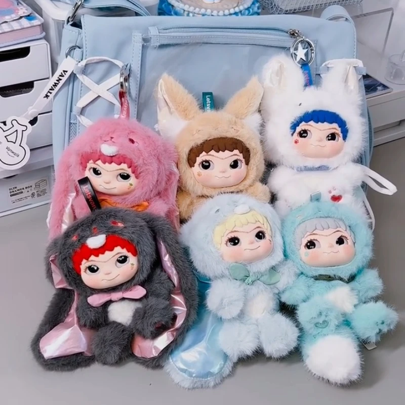 

Wakuku V2 Fox and Bunny Trick Or Treat Series Plush Vinyl Blind Box Keychain Pendant Mystery Box Surprise Collectible Toy Gifts