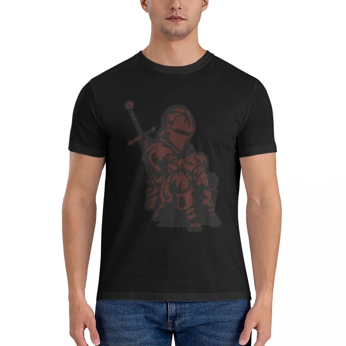 Red Crusader Darkest Dungeon No Text T Shirts Men's Cotton Novelty Crewneck Darkest Dungeon Tee Shirt Short Sleeve Clothes