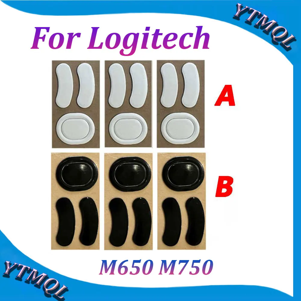 2-10 комплектов, коврики для мыши и Коньков для Logitech M650 M750, беспроводная мышь, белый, черный, противоскользящая наклейка, сменный разъем