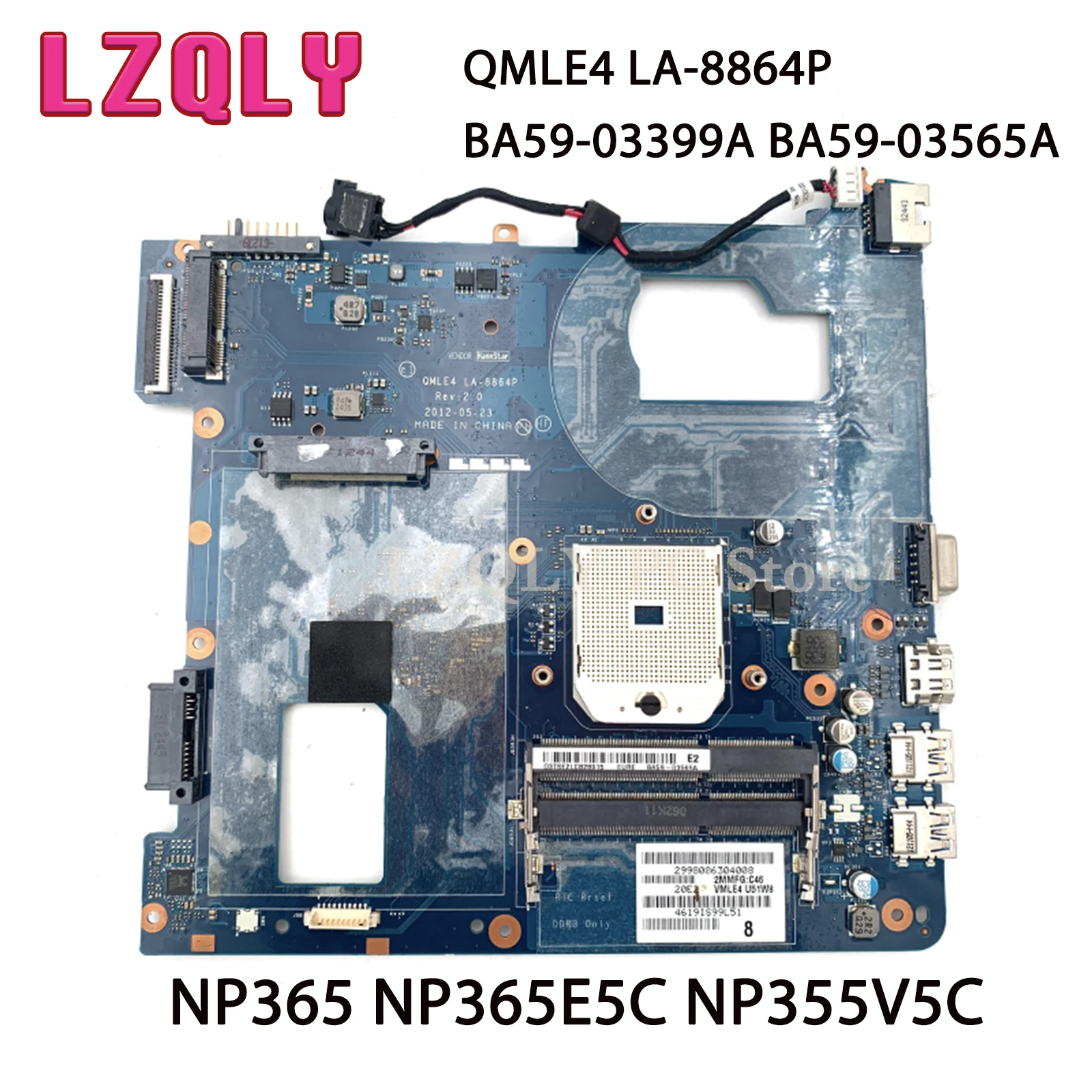 LZQLY For Samsung NP365 NP365E5C NP355V5C Laptop Motherboard QMLE4 LA-8864P BA59-03399A BA59-03565A MAIN BOARD DDR3