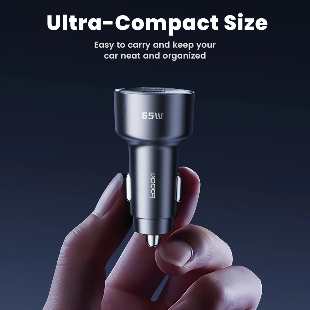 Toocki 65 واط شاحن سيارة PD 35 واط شحن سريع آيفون 16 15 14 سامسونج S24 AFC USB C شاحن هاتف السيارة لشاومي هواوي Realme