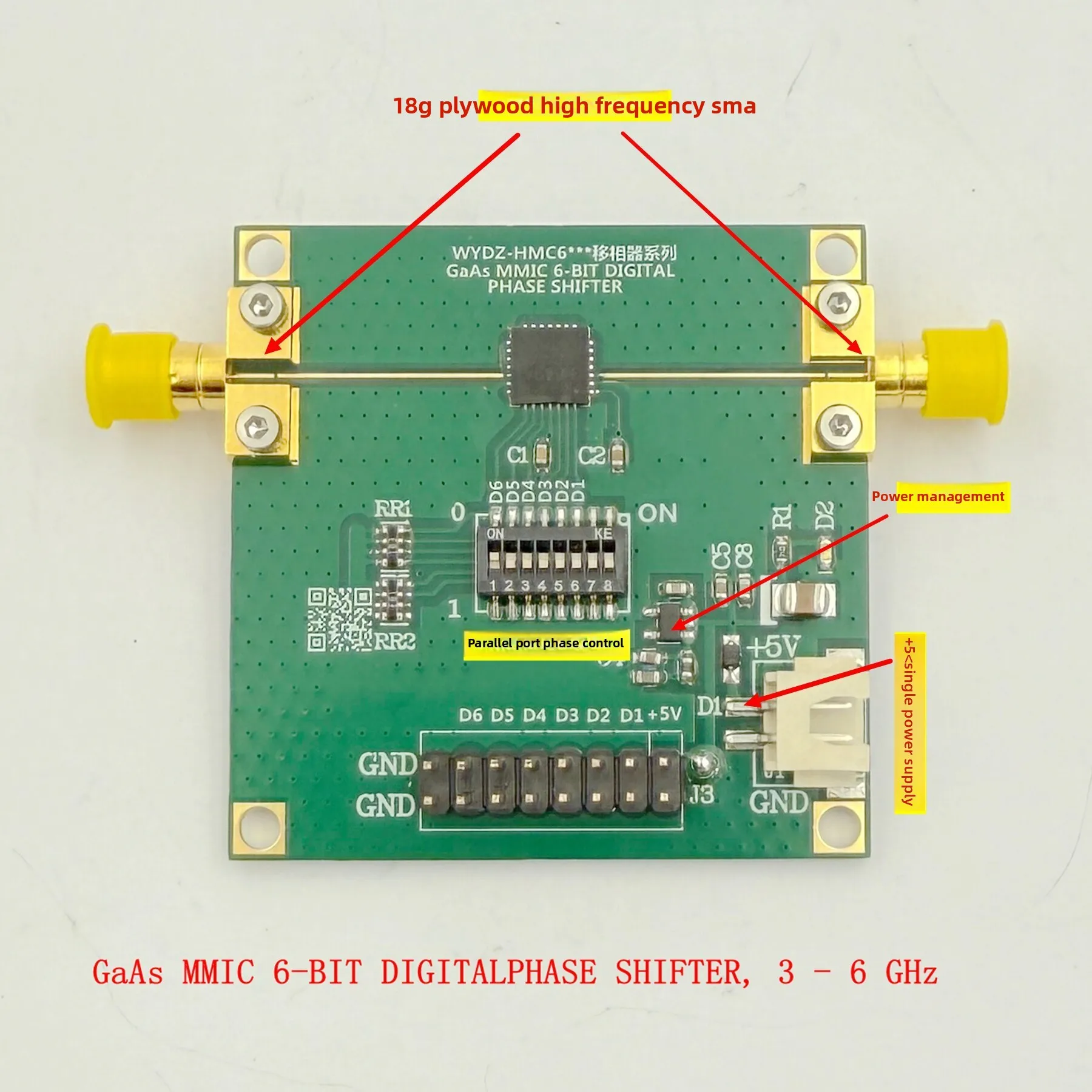 SC Band HMC649ALP6E 3G-6GHz Digital Phase Shifter Module 6-Bit Low Insertion Loss RF Phase Adjuster