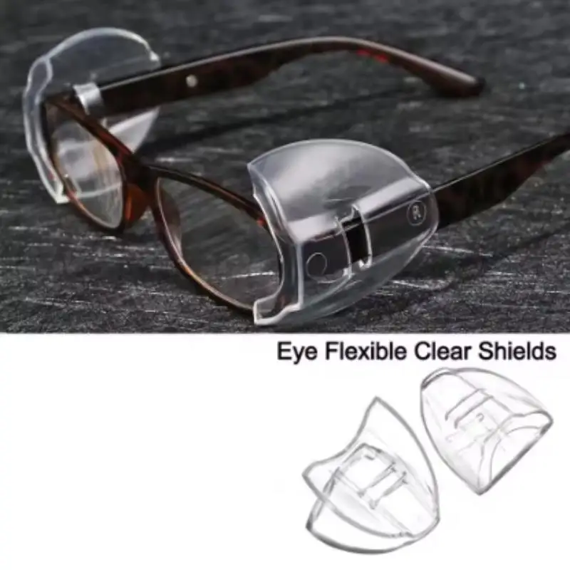 Fashion Glasses Protector Eye Flexible Clear Shields Side Safety Goggles Glasses 95% Protection Universal Anti Fog For Women Men