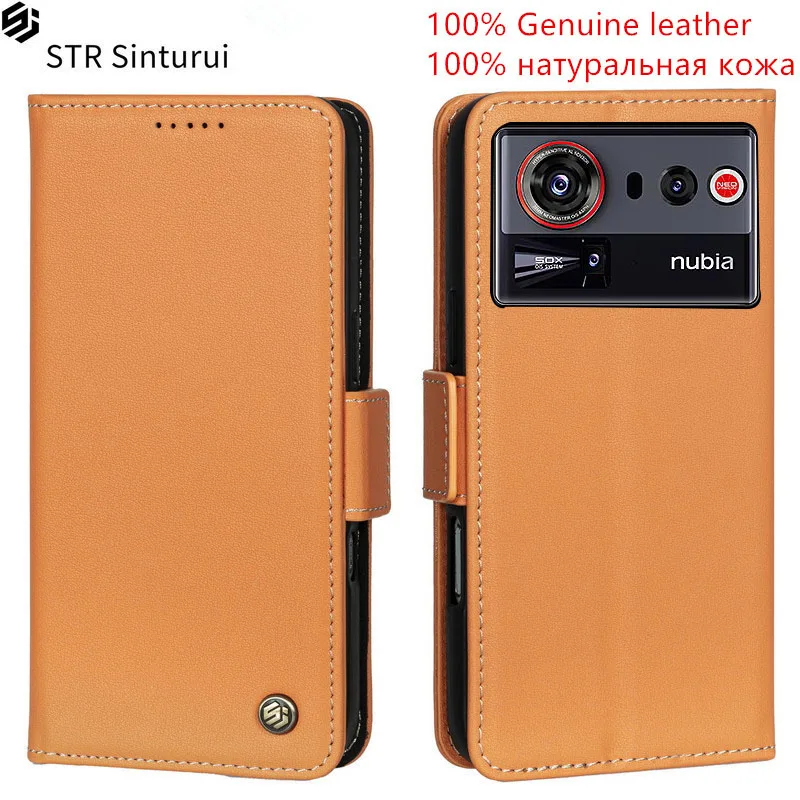 

STR Genuine Nappa grain leather card Slot Wallet Cover For ZTE nubia Z40 Z50 Z60 Z70S Z70 Z80 Ultra Z60S Z50S Z40S Pro Flip Case