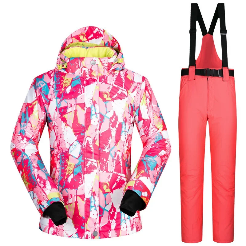 -35 Degree Women Ski Suit Snowboard Pants Outdoor Windproof Waterproof Super Warm Camping Climbing Female Winter Sets