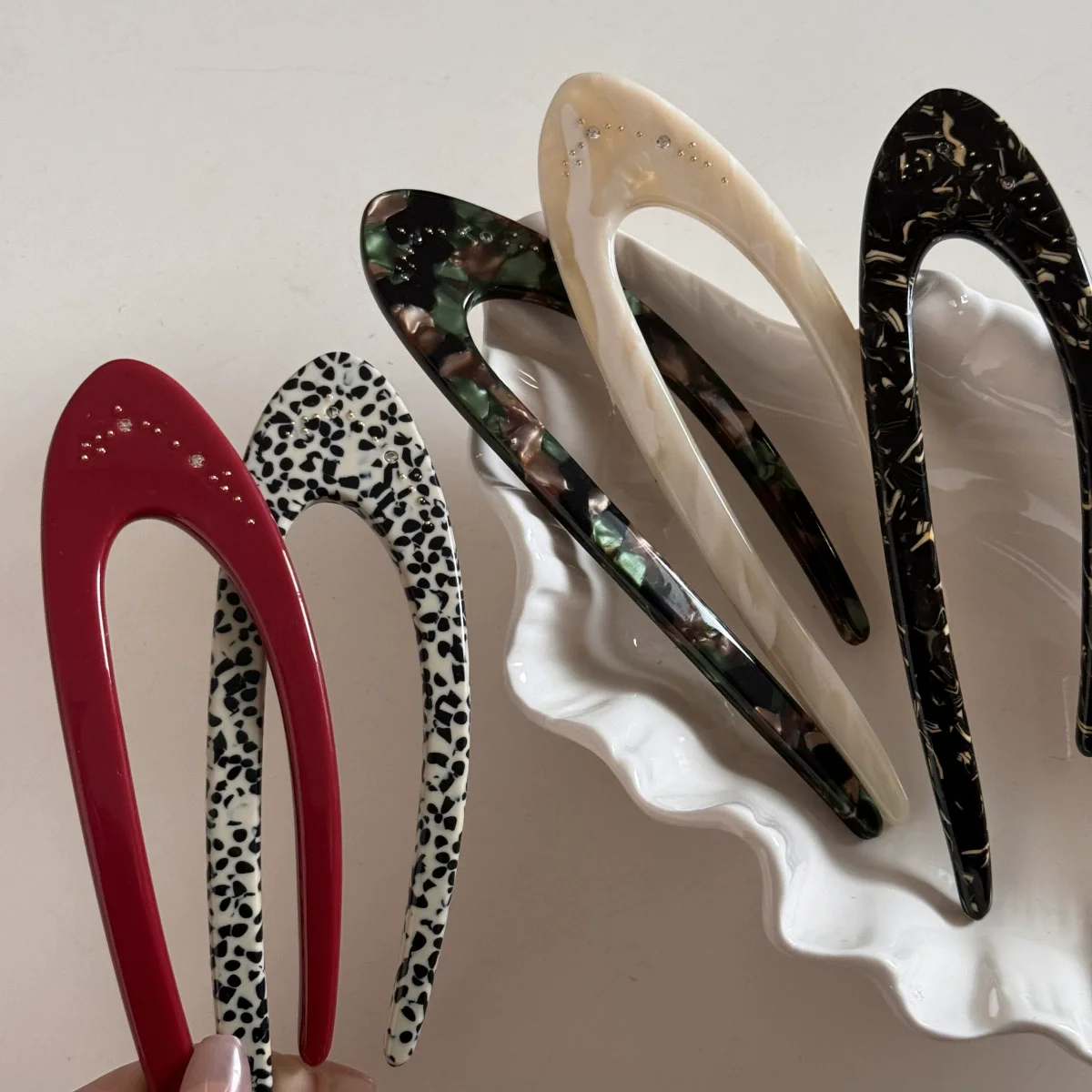 French Retro 14.5cm Thickened Acetic Acid Modern Simple U-shaped Hairpin Premium Hair Accessories For Woman Girls