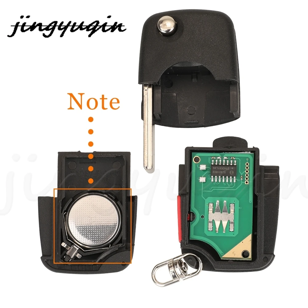 jingyuqin 2/3/4BTN Inteligentny zdalny pilot samochodowy 315/433Mhz ID48 4D 0837231 E/ K/ A/ R Do Audi A3 A4 A6 A8 TT RS4 Quattro Stare Modele