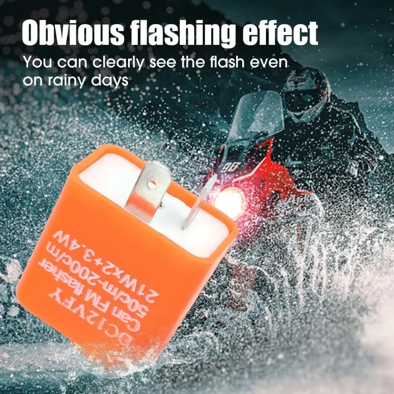 Motocicleta LED ajustável turn signal flasher, relé de controle, lâmpada controlador, regulador, DC12VFY