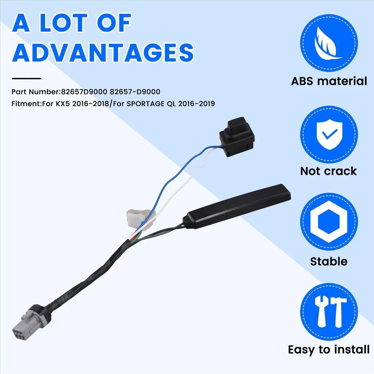 #00G Car Front Left Door Handle Small Button for Kia,door handle antenna For Kia KX5,(ABS)