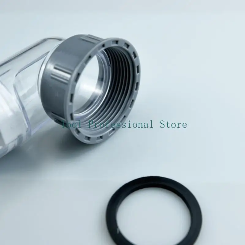 57QF Sink Drain Elbow for Kitchen Maintenance, Side Outlet Drain Part with Plastic Body, Screw Cap, Visible Internal Insert
