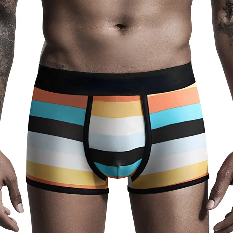 Radom 1pc Men Boxer Men Underpants Brand Luxury Cotton Youth Sports Underwear Man Personality Men\'s Stripes Boxers Intimate