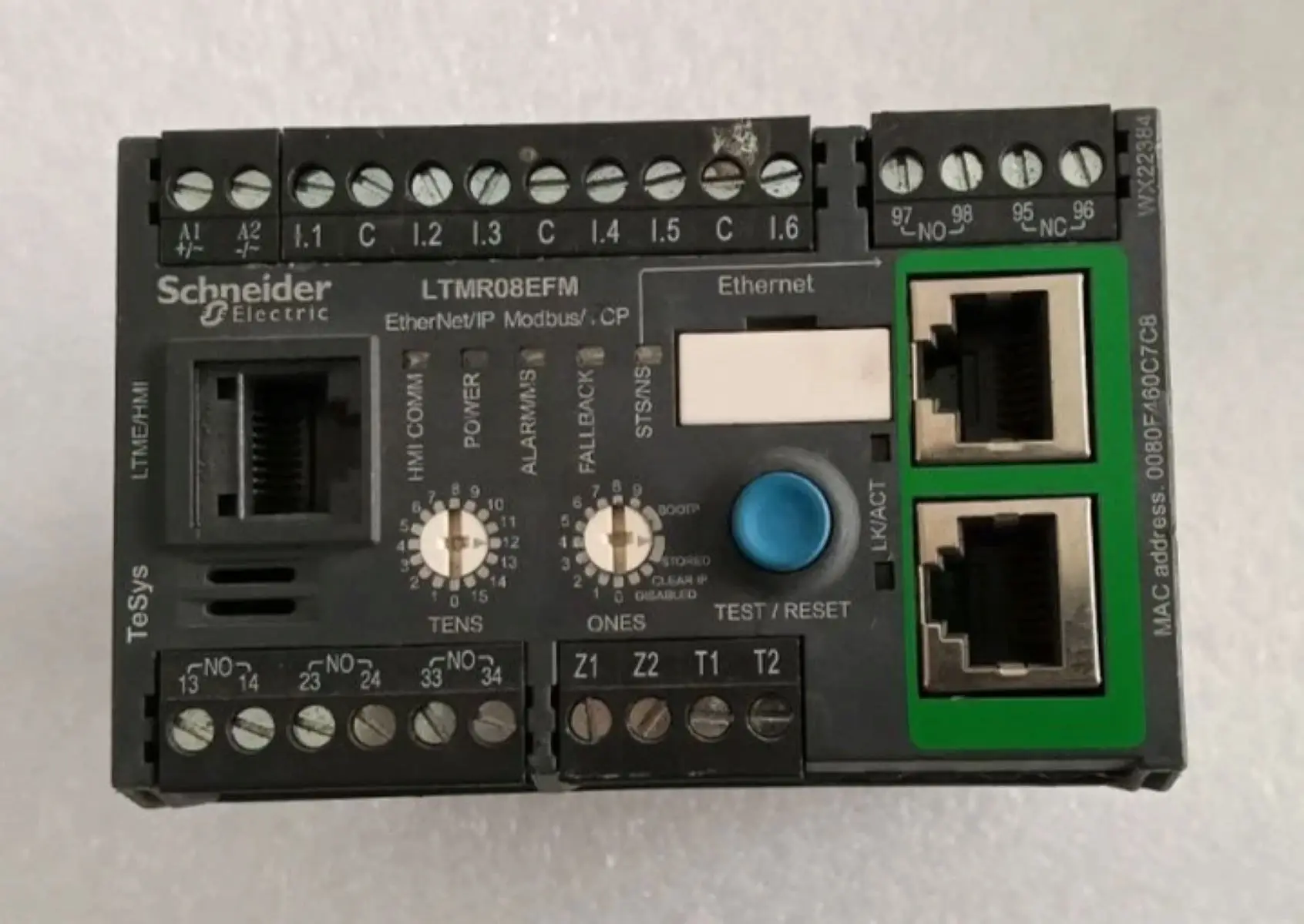 

LTMR08EFM Motor controller, TeSys T, Motor Management, Ethernet/IP, Modbus/TCP, 6 inputs, 3 outputs, 0.4 to 8A, 100 to 240VAC