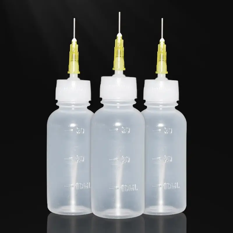 Needle Tip Glue Bottle for Epoxy Resin Mold Small Gaps Coloring Plastic Squeeze Bottles With Syringe Needle Tip DIY Crafts Tools