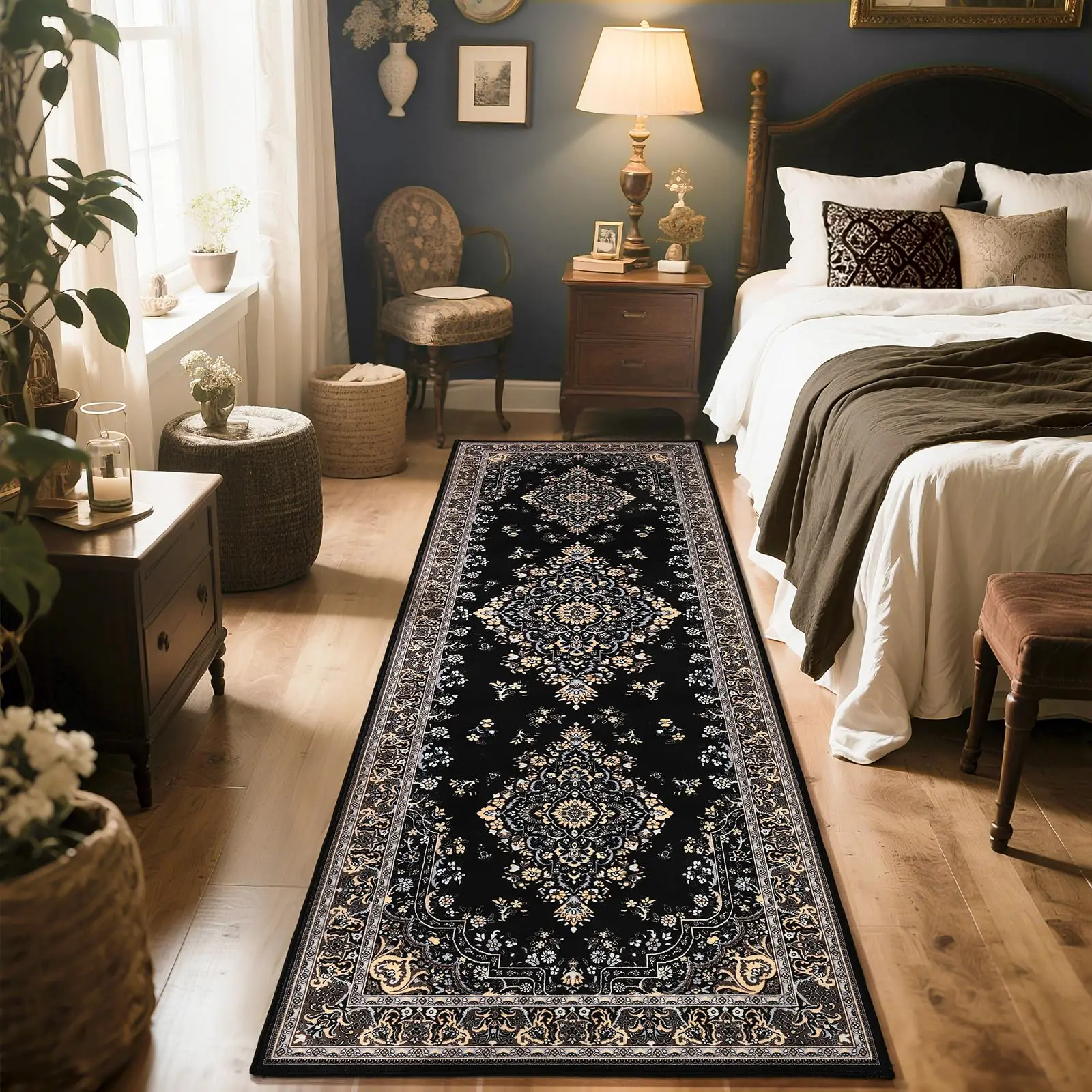 VIKAMA البوهيمي السجاد المطبخ البساط السجاد الطويل الكلمة حصيرة منطقة كبيرة السجاد ديكور المنزل عدم الانزلاق ومكافحة الأوساخ السجاد لغرفة المعيشة