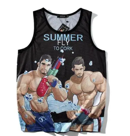 

3D Print Hawaii Scener Tops Basketball Jersey CARTOON summer landscape Sand Beach Training Shirts thermal transfer printing