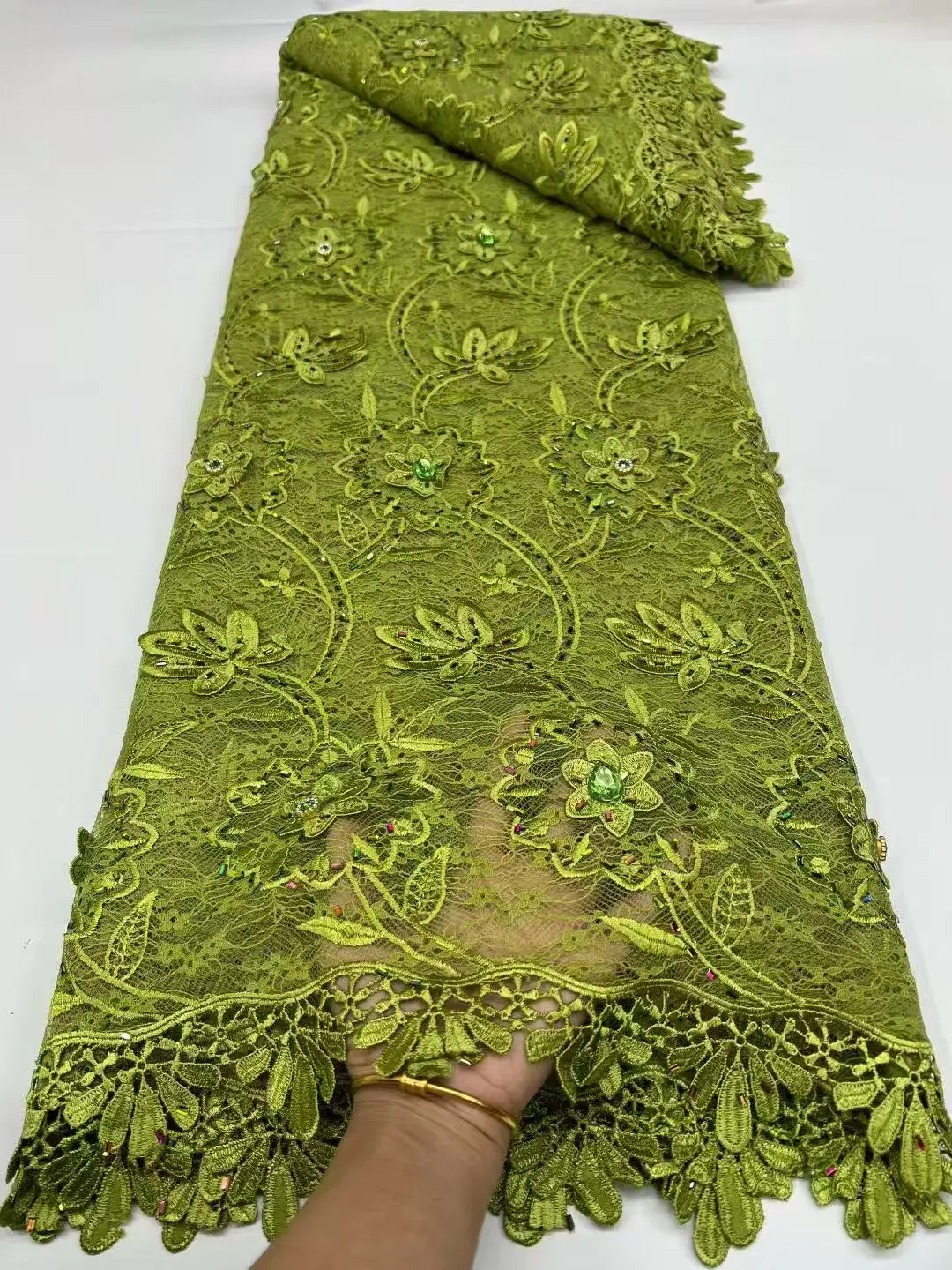 

Африканский гипюровый шнур, кружевная ткань со стразами, 2024, высококачественное водорастворимое кружево, нигерийское вечернее платье, шитье