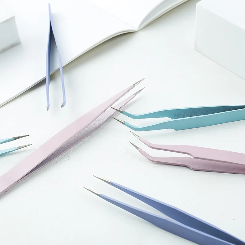 Macaron Metal Tweezers Hand Tool Clamp Stainless Steel Hand Book Sticker Tweezers Notebook Journal Decoration Tool