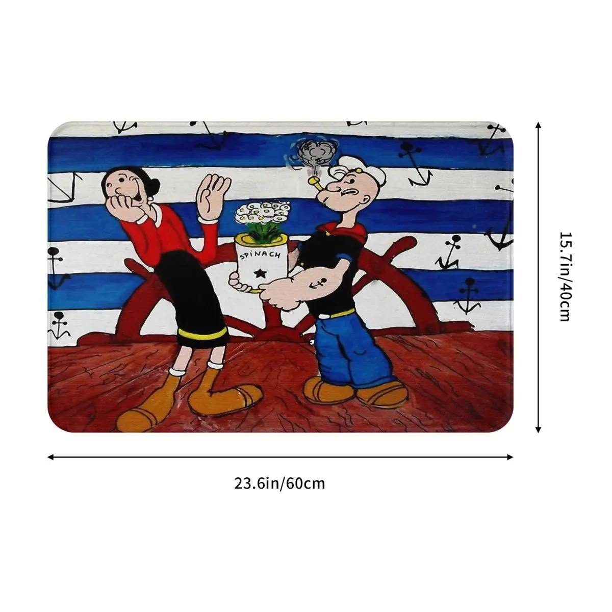 Popeye the Sailor Popeye the Sailor Bath Non-Slip Carpet The-Navy Living Room Mat Welcome Doormat Home Decoration Rug