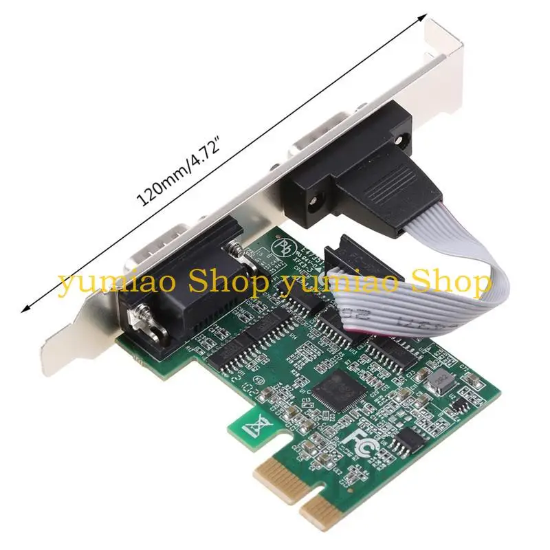 587B PCIE PCIE DUAL CARTA EXPANSÃO SERIAL CHIP AX99100 2 PORT INDUSTRIAL DB9 COM RS232 Controlador adaptador para para PC