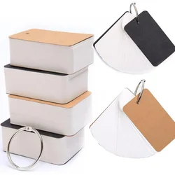 50/100pcs/box Handwritten Card Notepads Cowhide Color Word  Memo Pad Blank Kraft Paper Cute Ring Buckle Letter