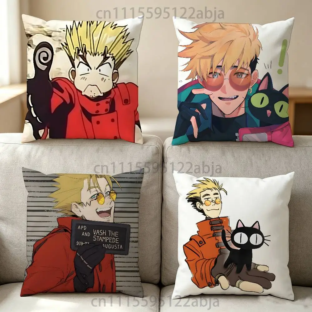 T-Trigun Stampede Throw Pillow Case 50x50cm DIY Square Pillowcase Square Office Cushion Cover