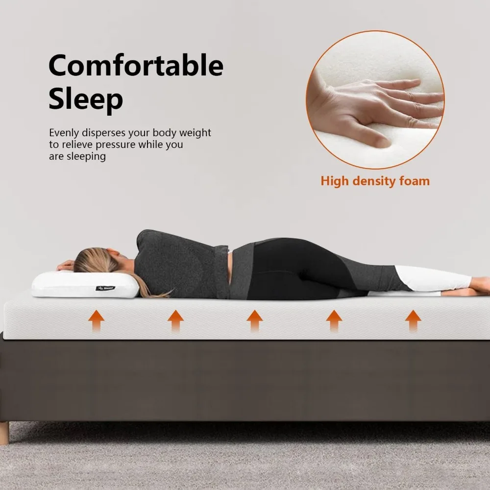 

5 Inch Gel Memory Foam Mattress Medium Firm Mattresses CertiPUR-US Certified Bed-in-a-Box Pressure Relieving Twin Size,Fibergla