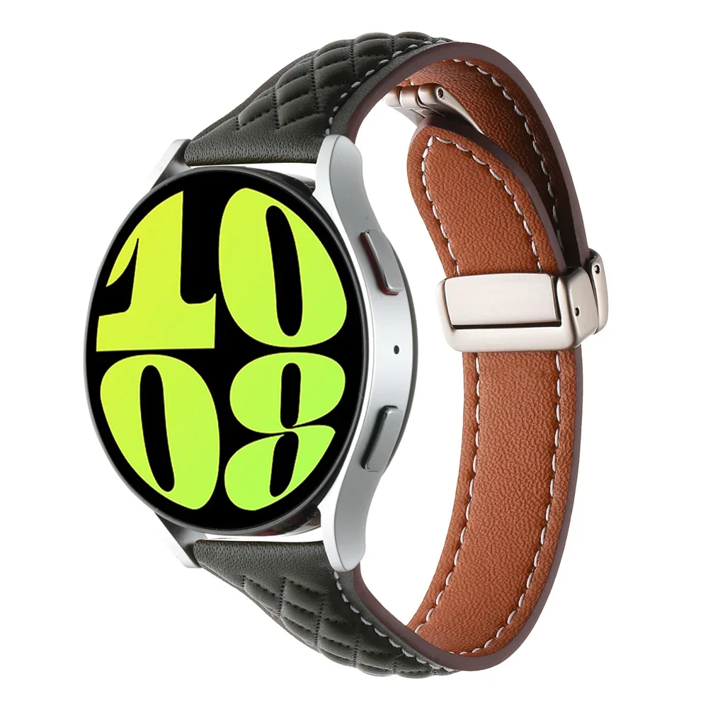 20mm 22mm Leather Band for Samsung Galaxy Watch 4 Classic/5 Pro Active 2/3/46mm Bracelet Huawei GT/2/3 Pro Galaxy Watch 4 Strap