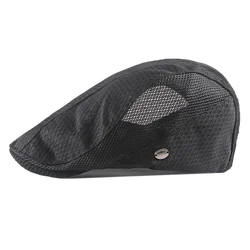 Oohmy Adjustable Summer Hat Vintage Breathable Mesh Newsboy Beret Ivy Cap Cabbie for Men And Women Fashionable Outdoor Headwear
