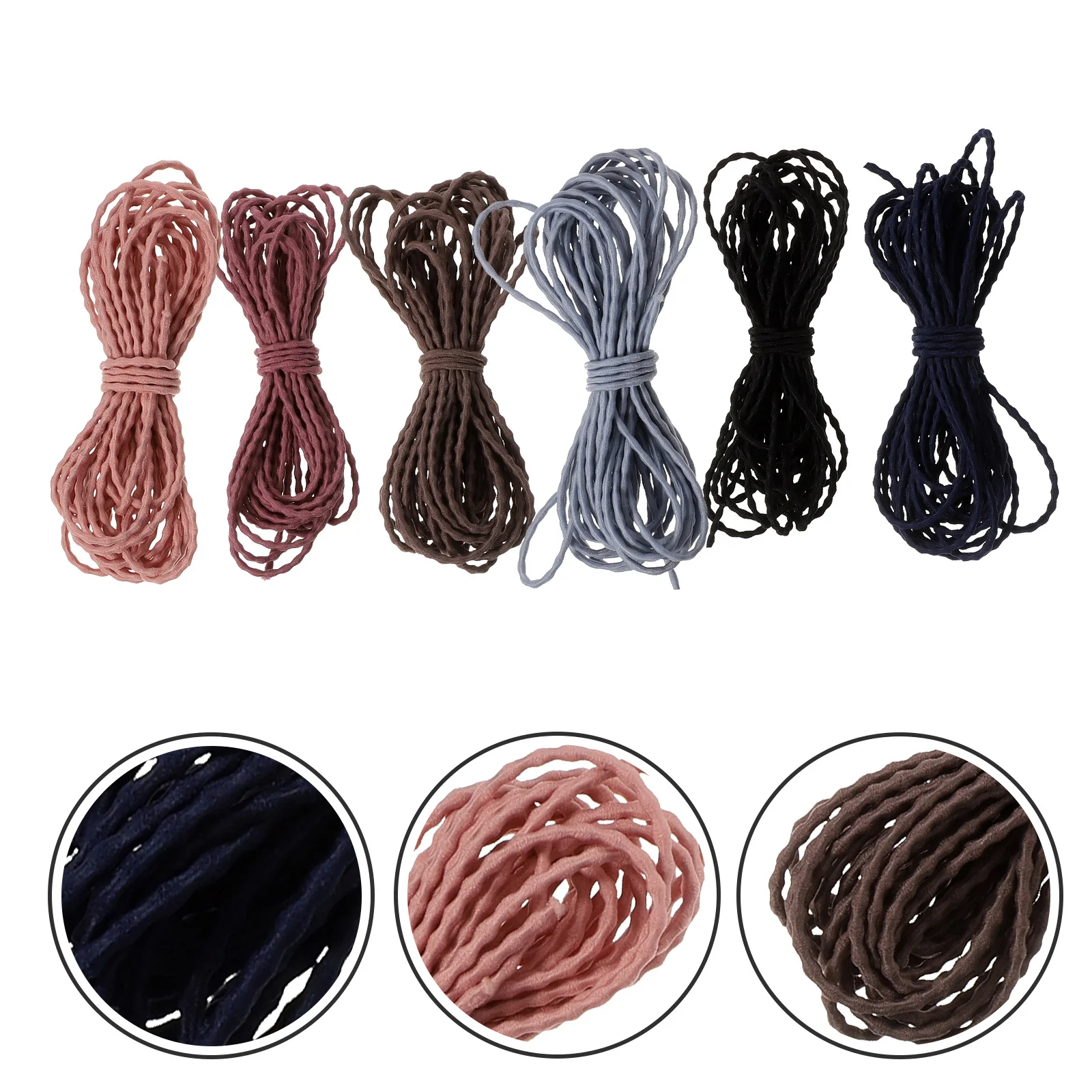 

6Pcs Stretchy Hair Tie Cord Colorful Elastic Rope DIY Jewelry Beading String for Bracelets Necklaces Stretchy String
