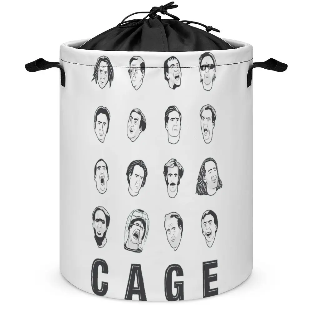 Storage Box The Many Faces of Nicolas Cage Essential Laundry Basket Dust Proof Portable Bedroom Storage Graphic Staying Books Li