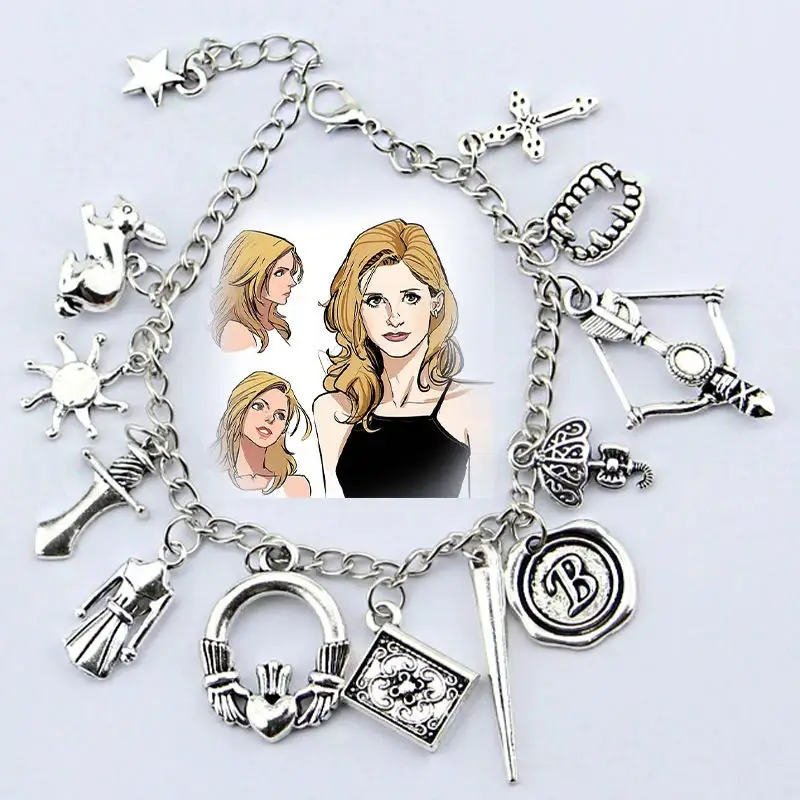 Popular TV Buffy the Vampire Slayer Charms Bracelets Fashion Alloy Hand Jewelry for Fans Women Men Gifts