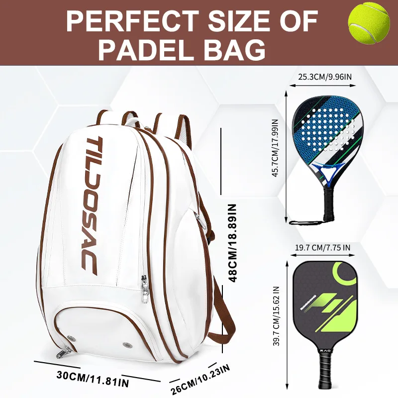 

Pickleball Paddle Bag Tennis Bag Badminton Bag Sports Backpack with Separate Shoe Compartment Outdoor Tennis Bag