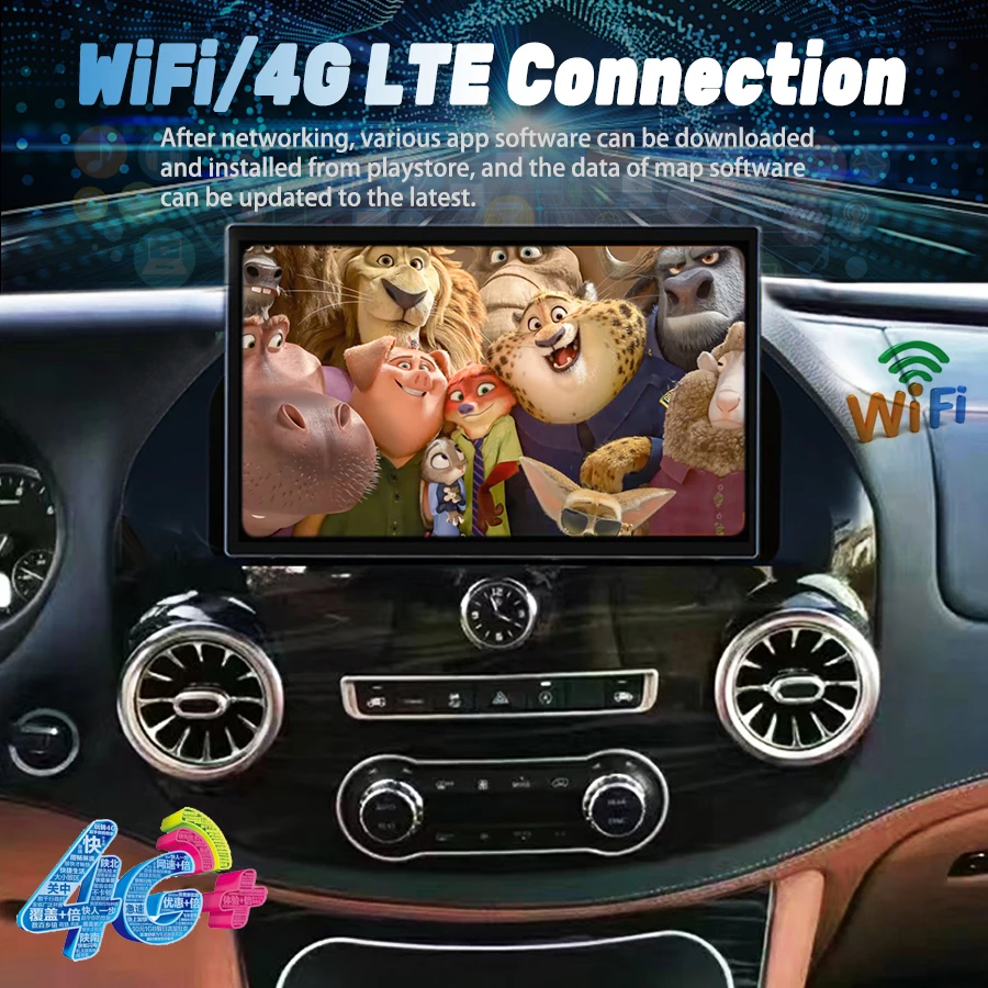Autoradio Android 13, Navigation GPS, Vidéo, Carplay, WIFI, 4G, Caméra 2014, Limitation, pour Voiture Mercedes Benz Vito W447 (2021-360)
