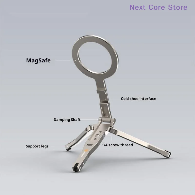 

1 шт. держатель для телефона с креплением Cold Shoe, магнитный, складной, с крючком, для Android-смартфонов, штатив-подставка для телефона