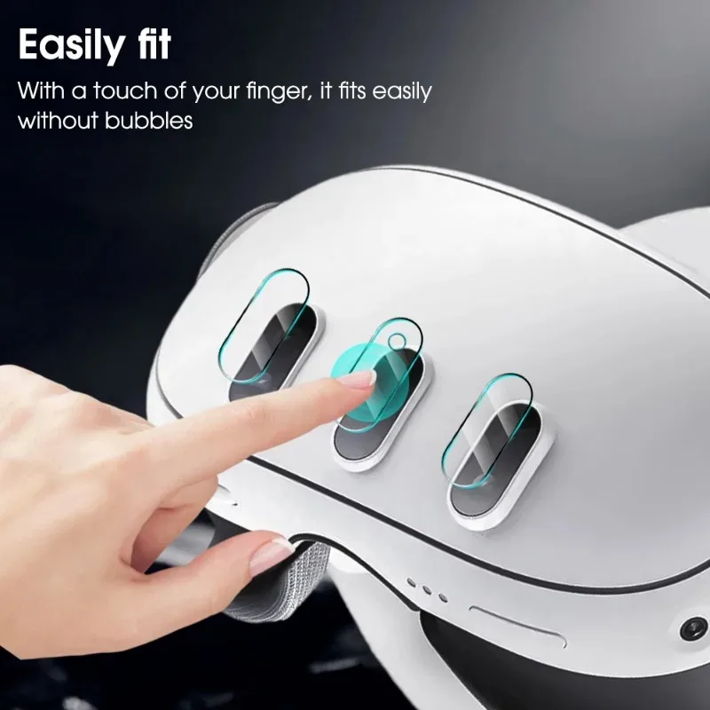 Tempered Glass Lens Films for Meta Quest 3 TPU Protective Hydrogel Film VR Headset Full Cover Screen Protector for Meta Quest 3