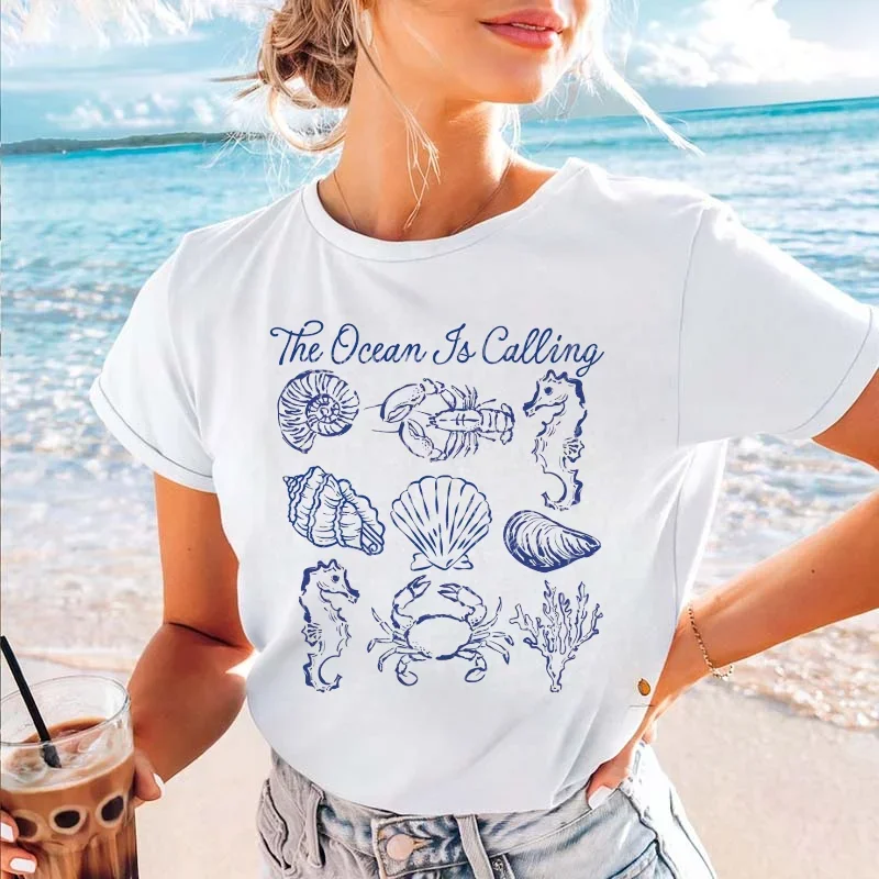 Loisirs vacances femmes à la mode T-Shirt voyage modèle à manches courtes coton T-Shirt basique polyvalent haut femme vêtements