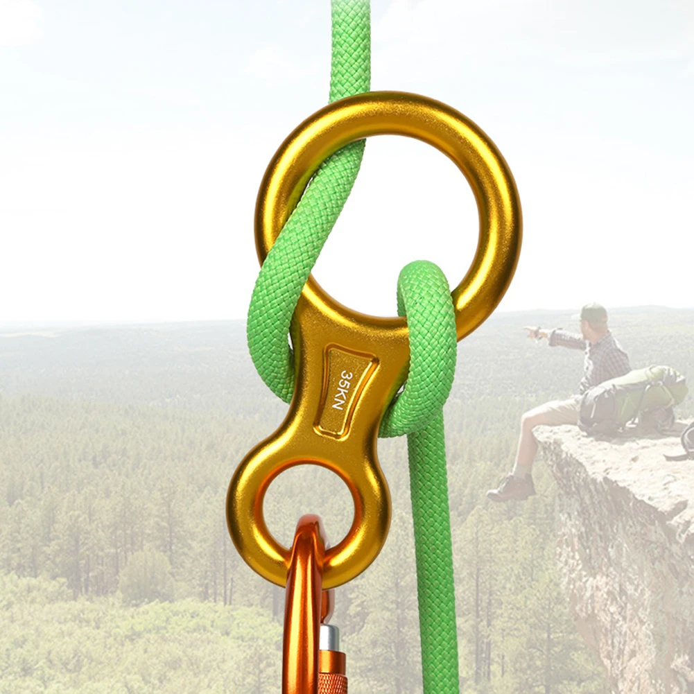 Descender Rappel Rings Outdoor Mountaineering Figure 8 Small Climbing Equipment Camping Portable Outdoor Elements