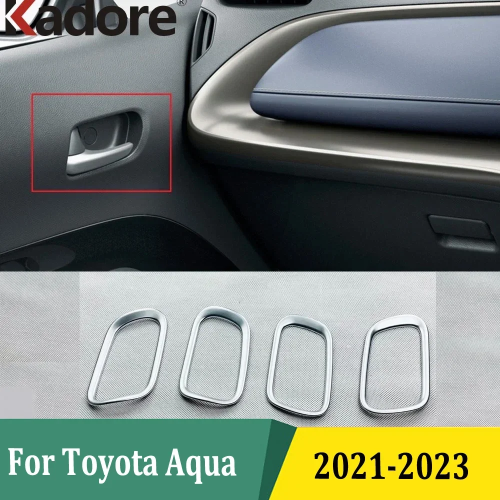 

For Toyota Aqua 2021 2022 2023 Side Door Handle Catch Cover Trim Inserting Decal Panel Car Interior Accessories Black