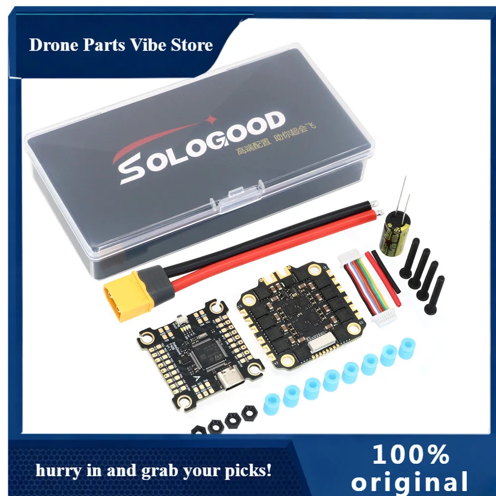 

Полетный контроллер APSoloGood F405 55A Stack ICM42688P F405 с регулятором скорости BLHELI_S 55A 4-в-1 ESC 30.5X30.5мм 2-6S для FPV-дронов (запчасти)