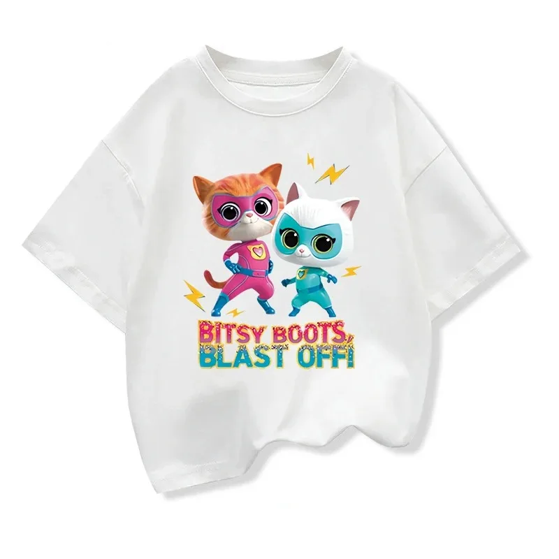 Sommerkleidung Spiel Super Katzen Kostüm Kinder SuperKitties T-Shirt Baby Mädchen Kleinkind Jungen Baumwoll-T-Shirt Kinder Kurzarm-Oberteile – Detail 3