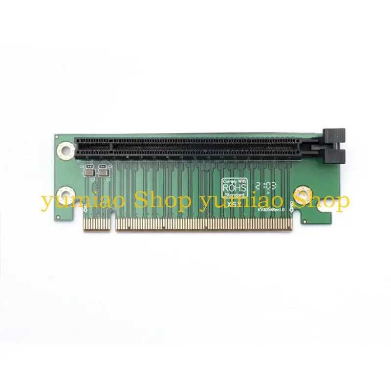 587B PCIe3.0 X16 Male to Female GPU Risers Card,Vertical Graphics Extension for Improve Airflows 90°PCIe 16x Risers Card