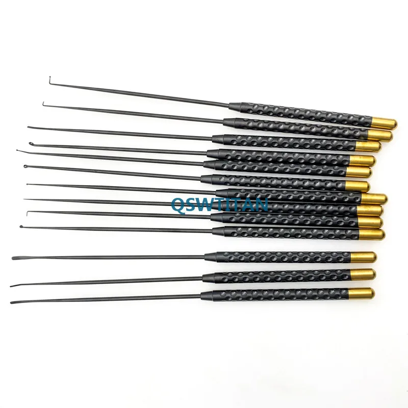 1pcs Micro Nerve and Vessel Hook Spatula Dissectors 21cm Micro Curette Nerve Surgery Instruments