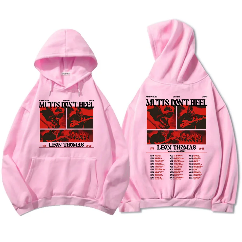 ليون توماس كتم جولة لا تعب 2025 هوديس الصوف للجنسين الهيب هوب الشارع الشهير R & B موضة الجرونج الذكور سوداديراس الرجال الملابس