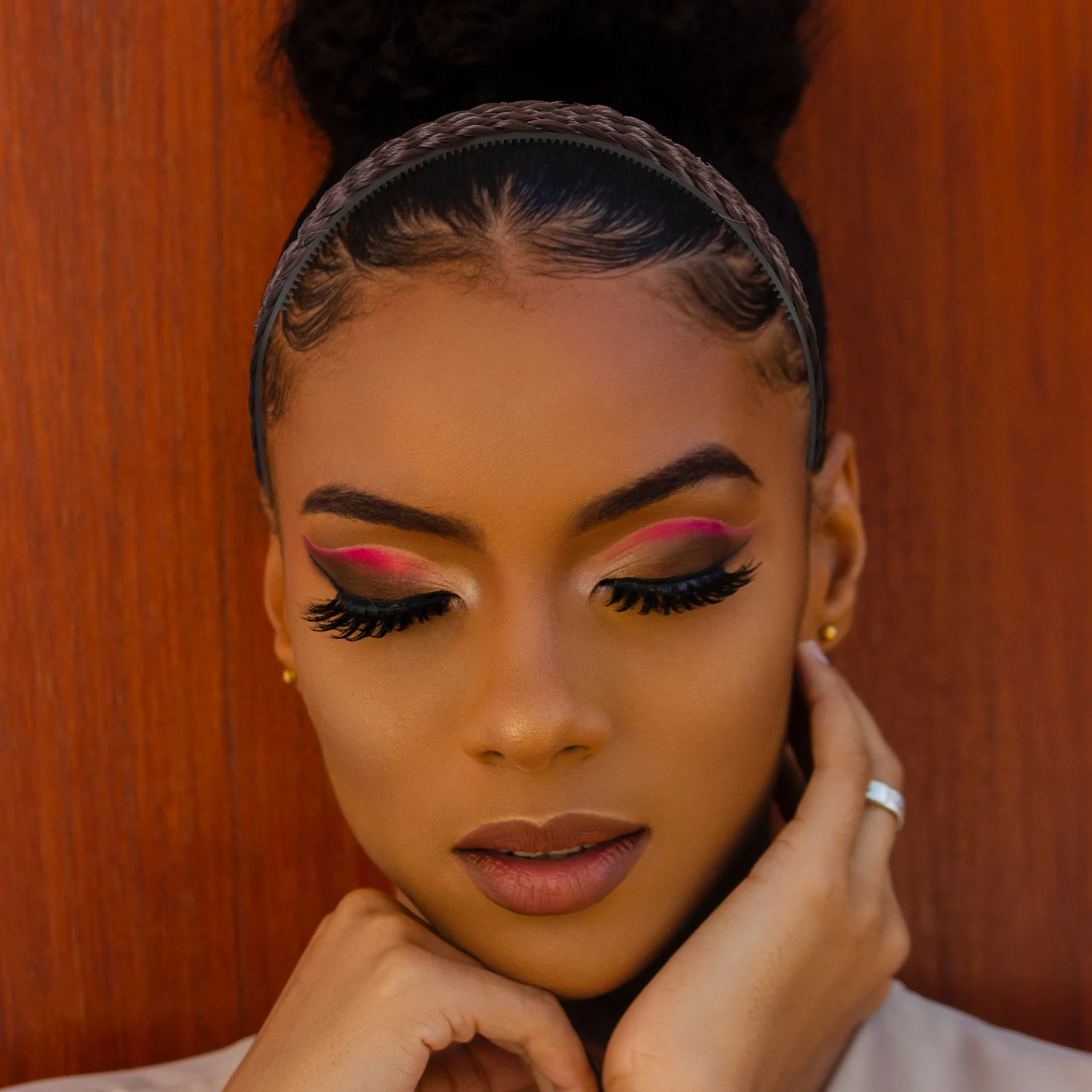 

Нескользящая плетеная повязка на голову, темно-коричневый для женщин, прочный обруч для волос, коса, женская повязка на голову, инструмент для укладки волос