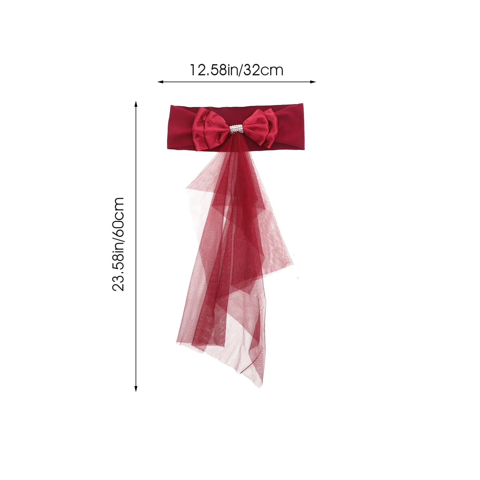 10Pcs Premium Lightweight Chair Sashes Bow-Knot Design Stretchy Chair Back Decor for Wedding Party Banquet Bridal Shower