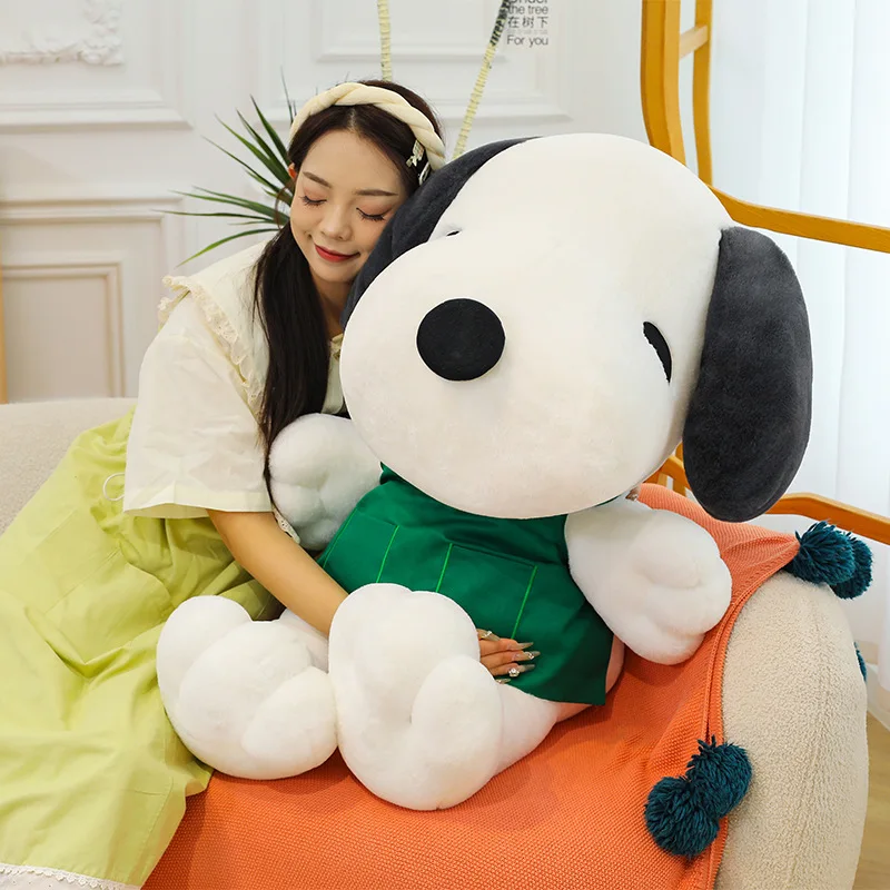 Kawaii Plush Toy Snoopy Cartoon Apron Wearing Cute Little White Dog Stuffed Doll Kids Birthday Xmas Gift Sleep Pillow