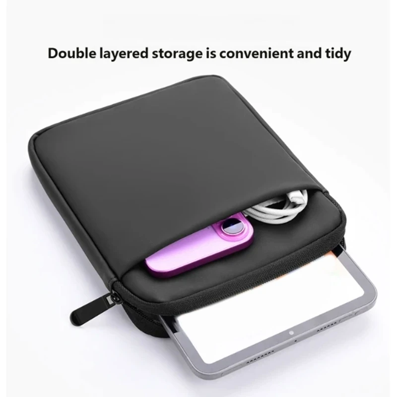 7.9 In E-Reader Sleeve with Soft Padding, Two Storage Sections and Easy Carry for School, Office, Travel and Daily Use K1KF